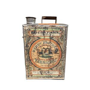 Vintage Berry Brothers Varnishes Celebrated Coach & Railway Tin Detroit Label